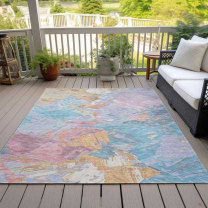 Addison Rugs Galain Teal Washable Indoor-Outdoor Rug