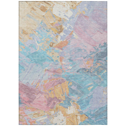 Addison Rugs Galain Teal Washable Indoor-Outdoor Rug