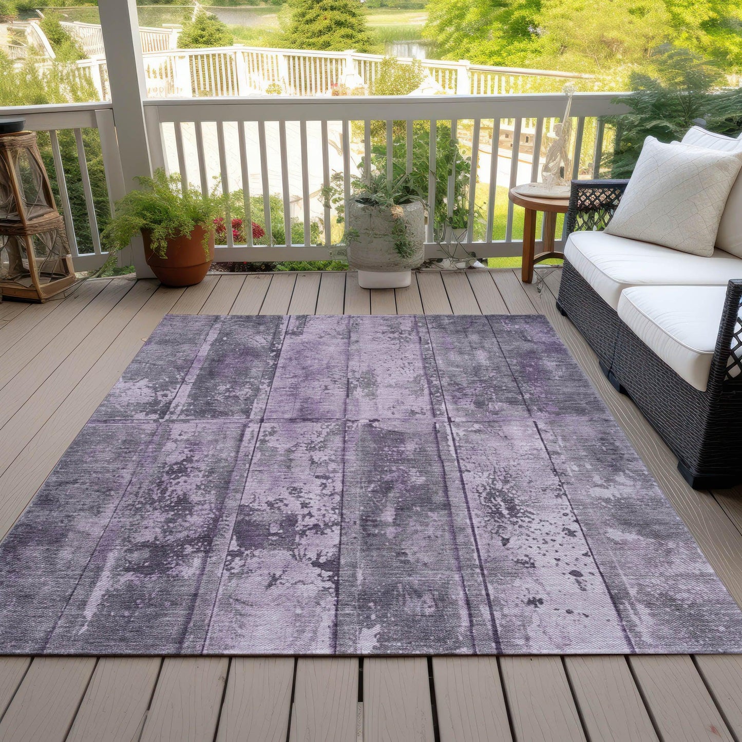 Addison Rugs Galara Purple Washable Indoor-Outdoor Rug