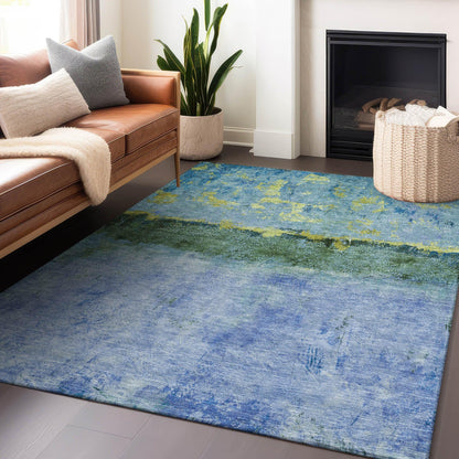 Galaris Blue Washable Indoor-Outdoor Rug