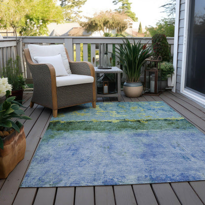 Galaris Blue Washable Indoor-Outdoor Rug