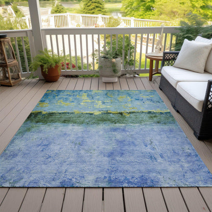 Galaris Blue Washable Indoor-Outdoor Rug