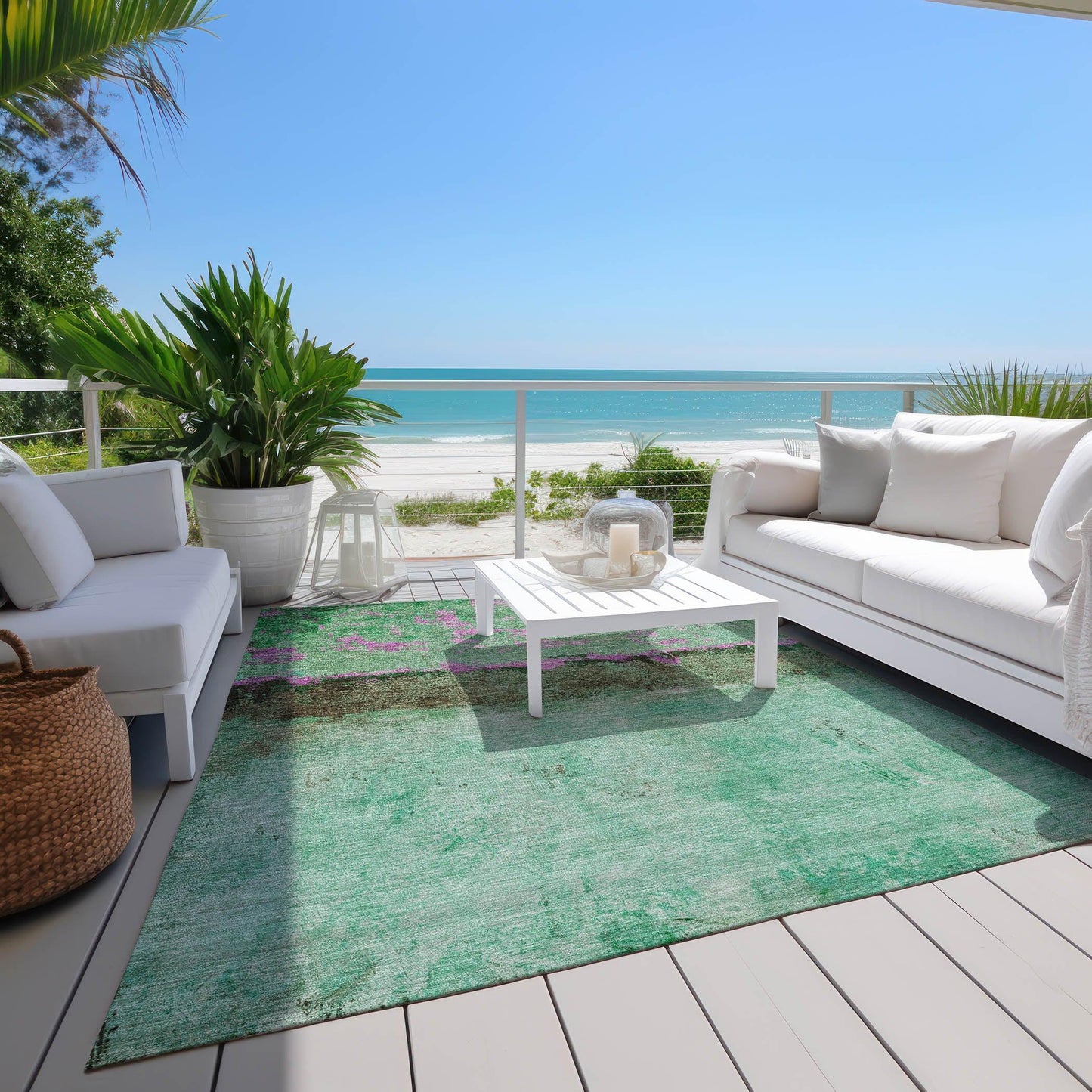 Addison Rugs Galaris Green Washable Indoor-Outdoor Rug