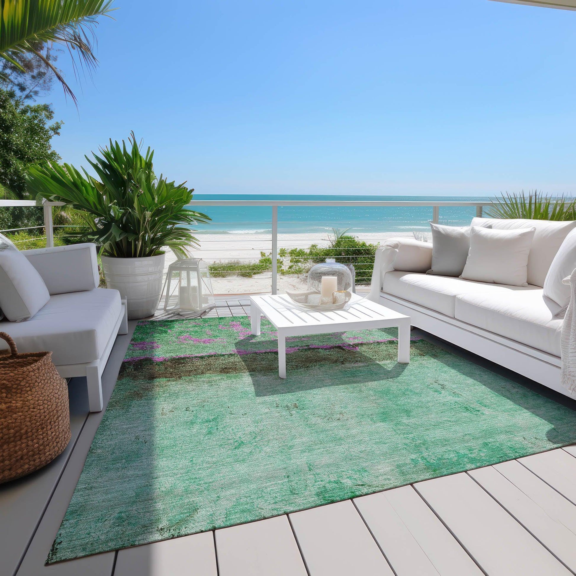 Addison Rugs Galaris Green Washable Indoor-Outdoor Rug