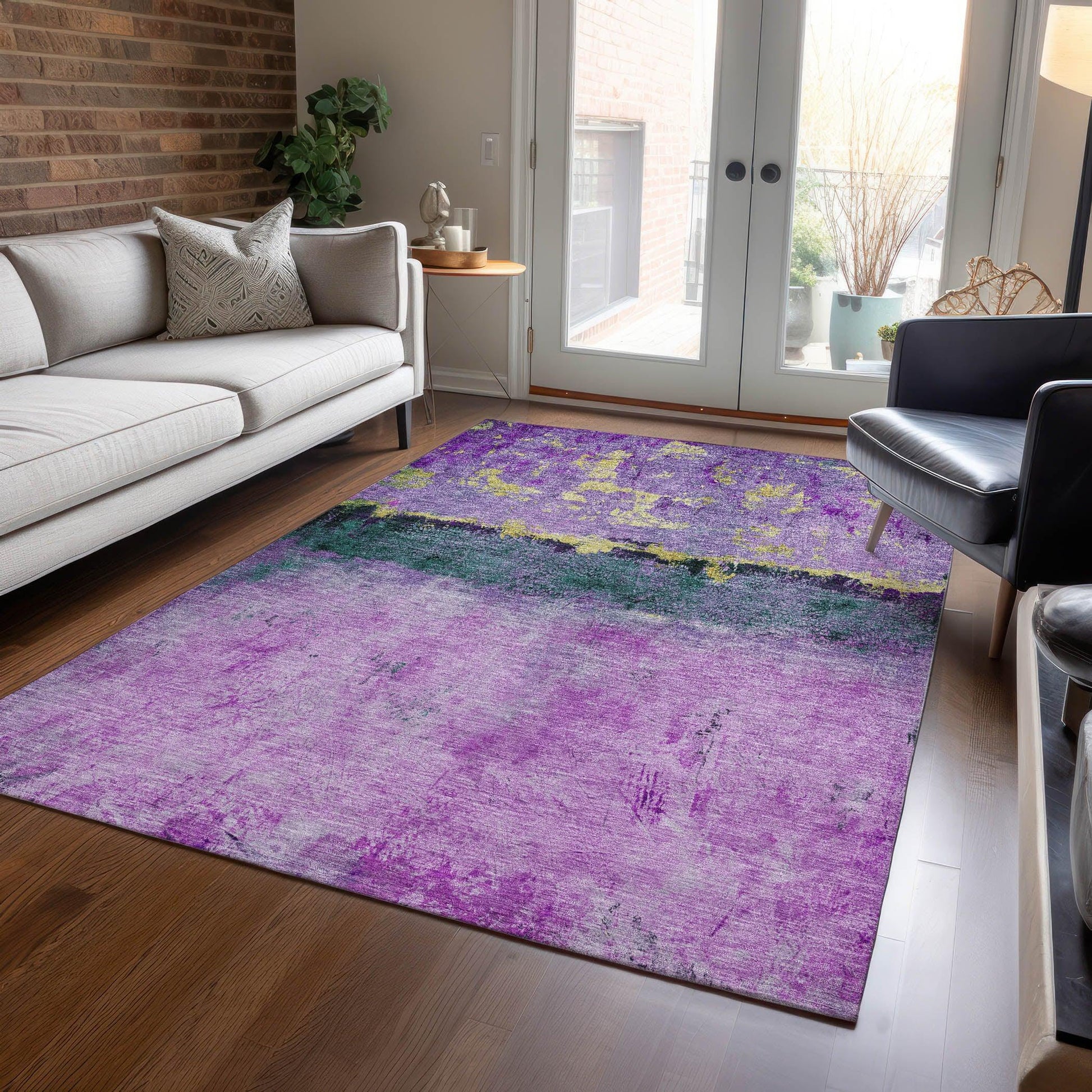 Addison Rugs Galaris Plum Washable Indoor-Outdoor Rug
