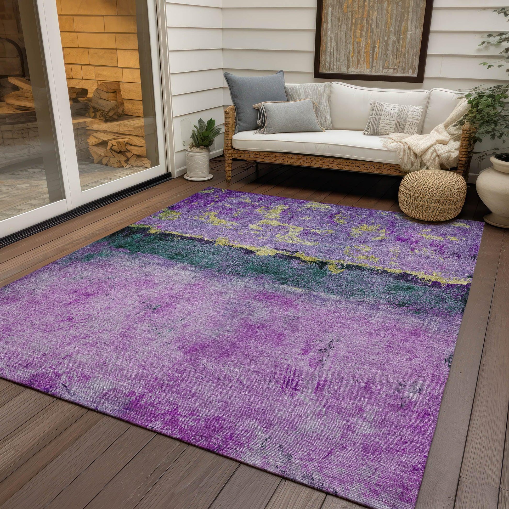 Addison Rugs Galaris Plum Washable Indoor-Outdoor Rug