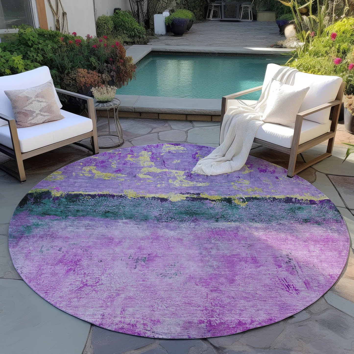 Addison Rugs Galaris Plum Washable Indoor-Outdoor Rug