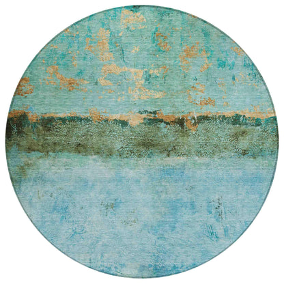 Addison Rugs Galaris Teal Washable Indoor-Outdoor Rug