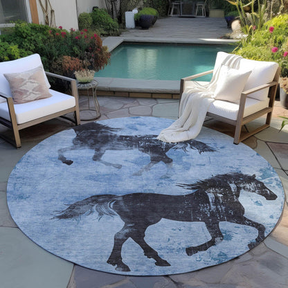Addison Rugs Galas Blue Washable Indoor-Outdoor Rug