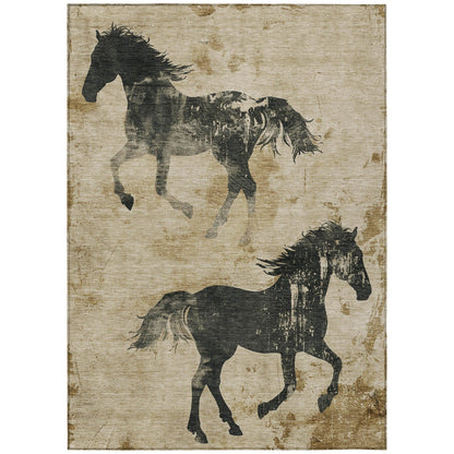 Addison Rugs Galas Brown Washable Indoor-Outdoor Rug