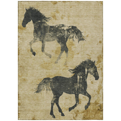 Addison Rugs Galas Gold Washable Indoor-Outdoor Rug