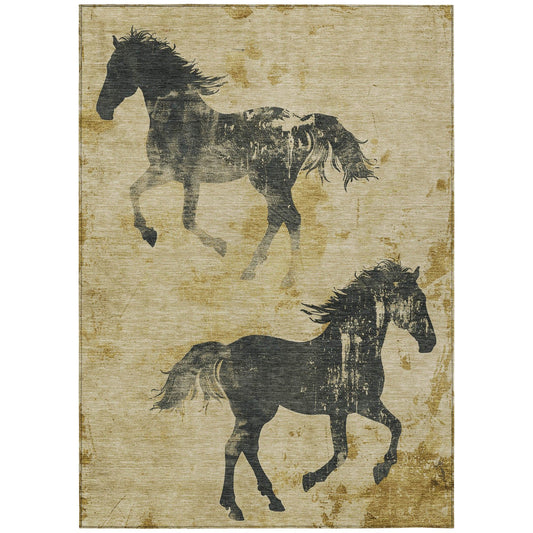 Addison Rugs Galas Gold Washable Indoor-Outdoor Rug