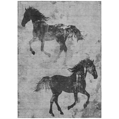 Addison Rugs Galas Gray Washable Indoor-Outdoor Rug