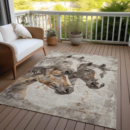 Addison Rugs Galion Brown Washable Indoor-Outdoor Rug