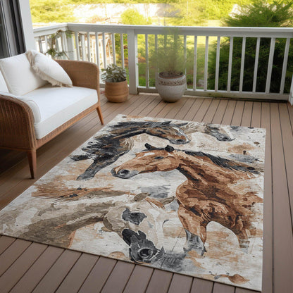 Addison Rugs Galius Brown Washable Indoor-Outdoor Rug