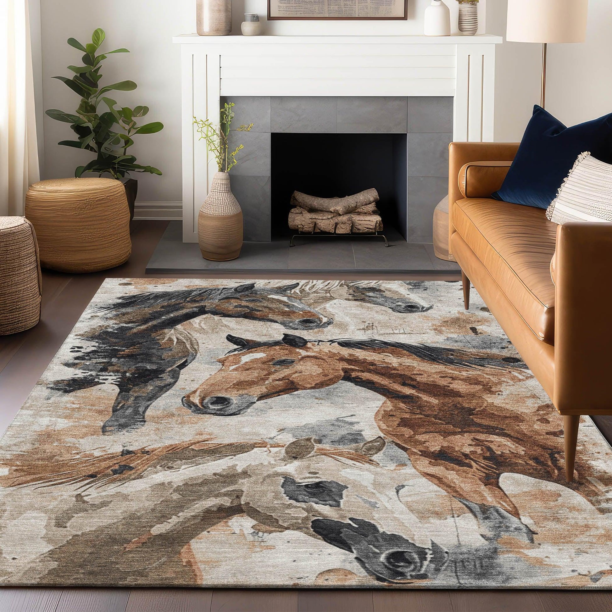 Addison Rugs Galius Brown Washable Indoor-Outdoor Rug