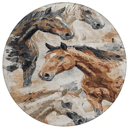 Addison Rugs Galius Brown Washable Indoor-Outdoor Rug