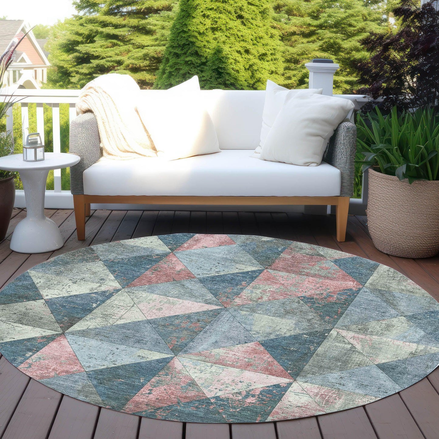 Addison Rugs Galon Blue Washable Indoor-Outdoor Rug