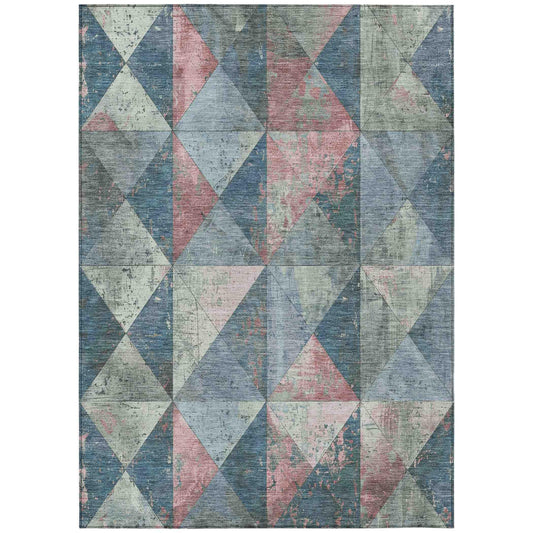 Addison Rugs Galon Blue Washable Indoor-Outdoor Rug