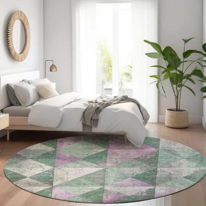 Addison Rugs Galon Green Washable Indoor-Outdoor Rug