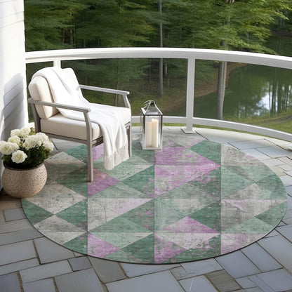 Addison Rugs Galon Green Washable Indoor-Outdoor Rug