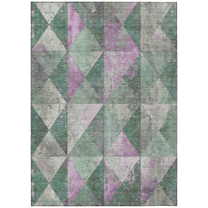 Addison Rugs Galon Green Washable Indoor-Outdoor Rug