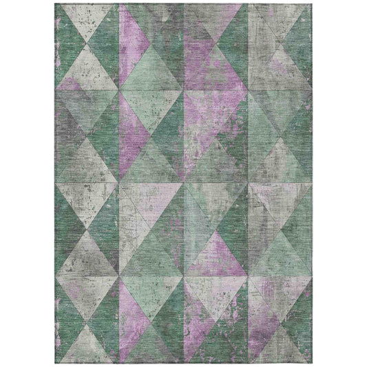 Addison Rugs Galon Green Washable Indoor-Outdoor Rug