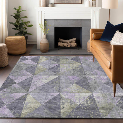 Addison Rugs Galon Lavender Washable Indoor-Outdoor Rug