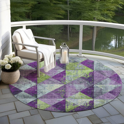 Addison Rugs Galon Purple Washable Indoor-Outdoor Rug
