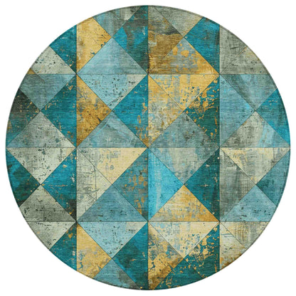 Addison Rugs Galon Teal Washable Indoor-Outdoor Rug