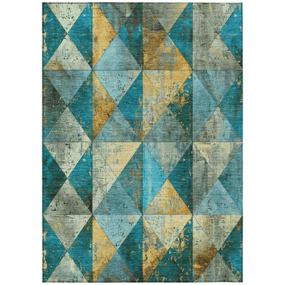 Addison Rugs Galon Teal Washable Indoor-Outdoor Rug