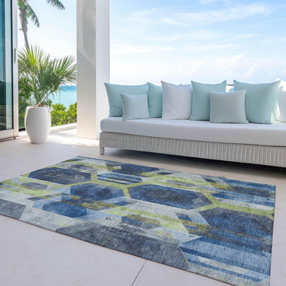 Addison Rugs Galor Blue Washable Indoor-Outdoor Rug