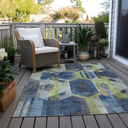 Addison Rugs Galor Blue Washable Indoor-Outdoor Rug