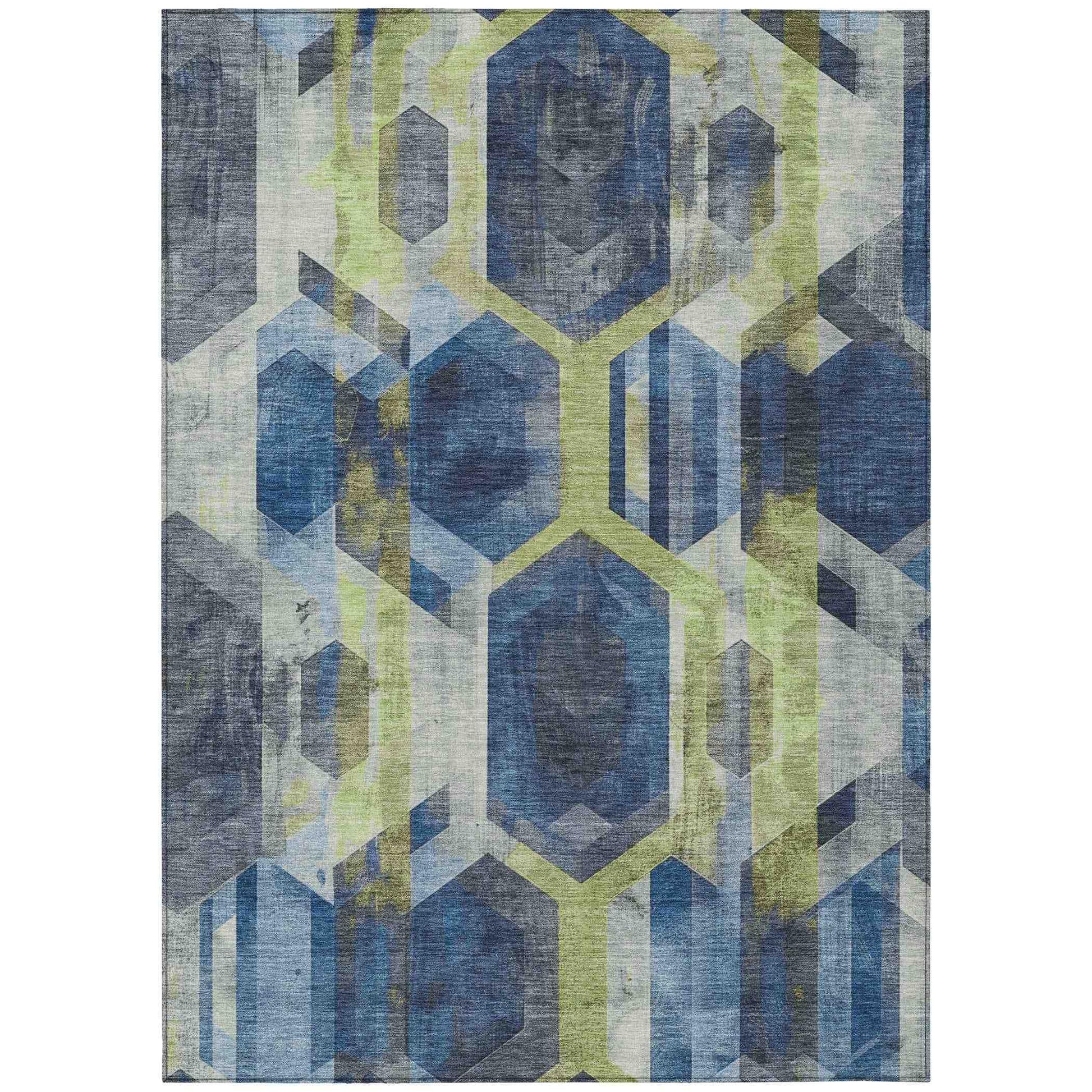 Addison Rugs Galor Blue Washable Indoor-Outdoor Rug