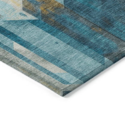 Addison Rugs Galor Teal Washable Indoor-Outdoor Rug