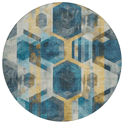 Addison Rugs Galor Teal Washable Indoor-Outdoor Rug