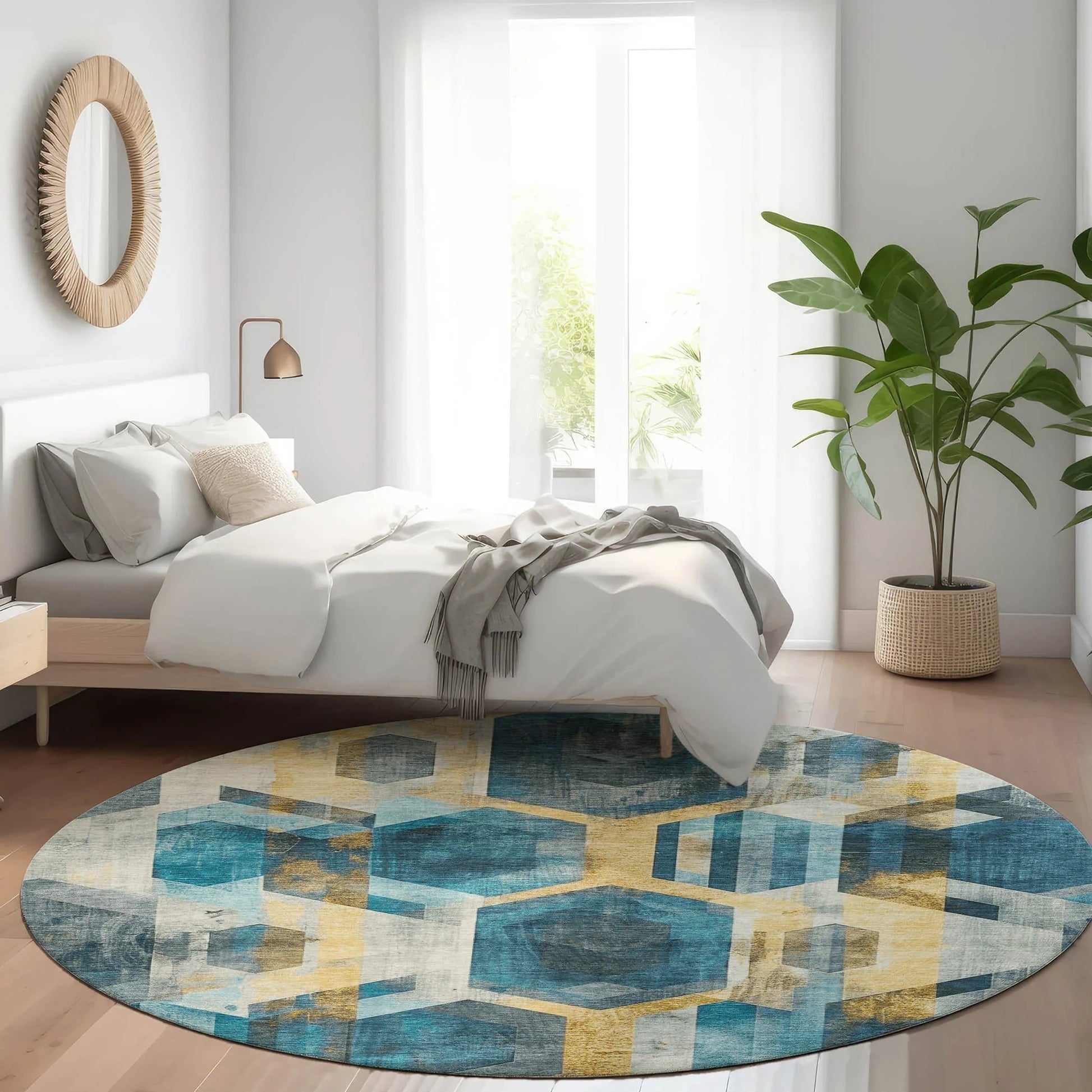 Addison Rugs Galor Teal Washable Indoor-Outdoor Rug