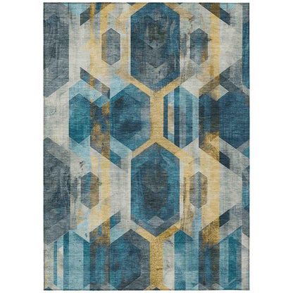 Addison Rugs Galor Teal Washable Indoor-Outdoor Rug