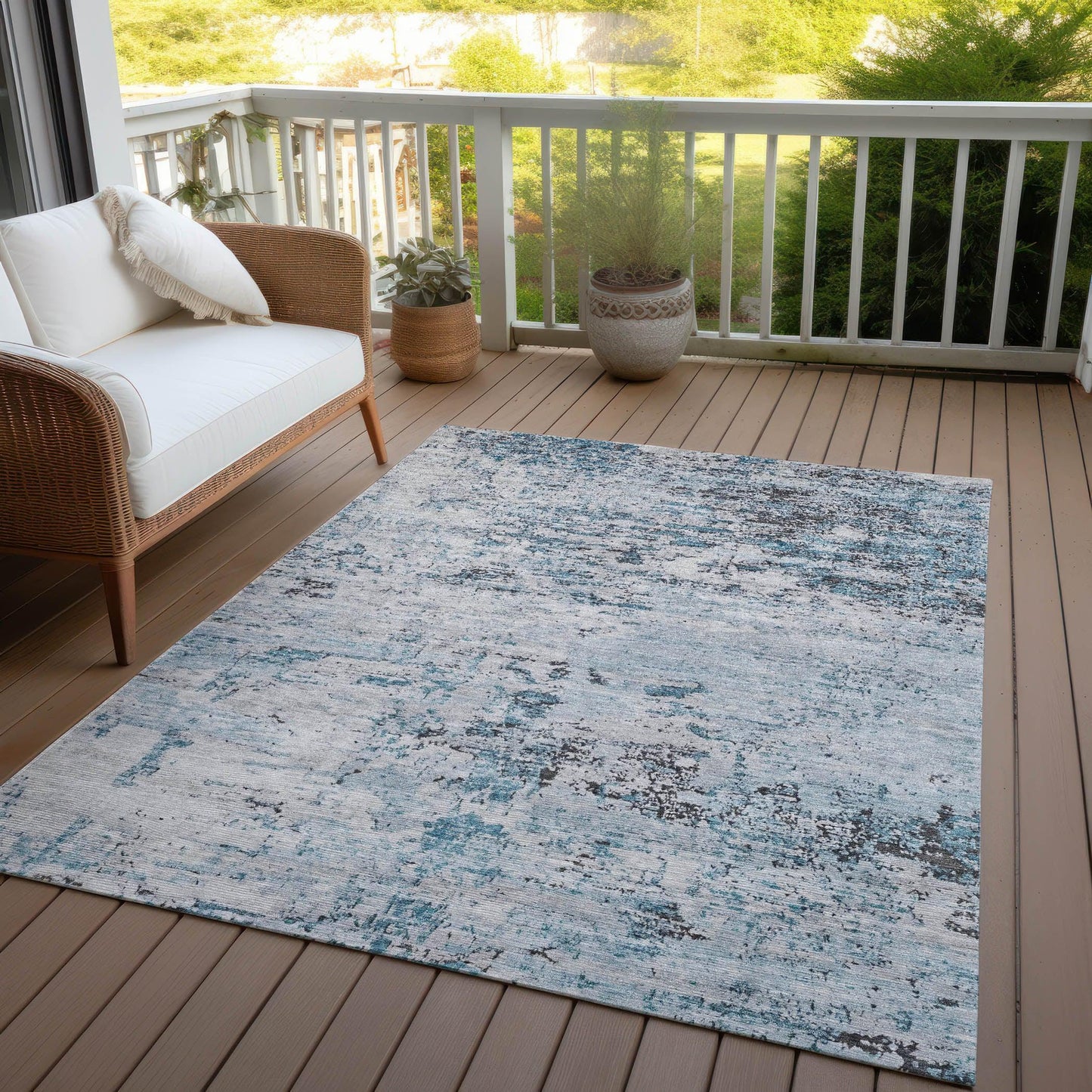 Galora Sky Washable Indoor-Outdoor Rug