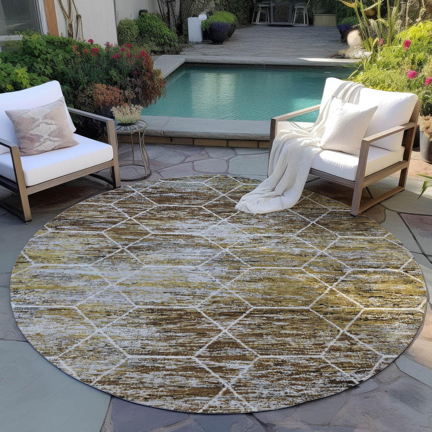 Addison Rugs Galyn Brown Washable Indoor-Outdoor Rug