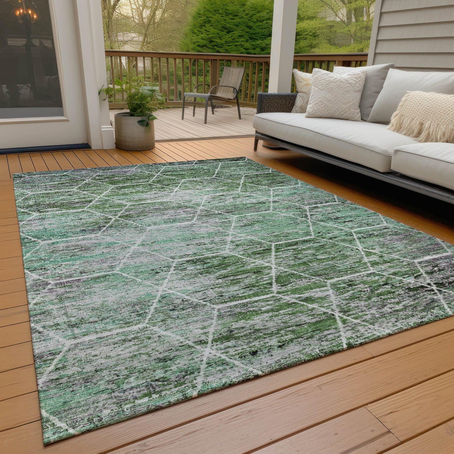 Addison Rugs Galyn Green Washable Indoor-Outdoor Rug