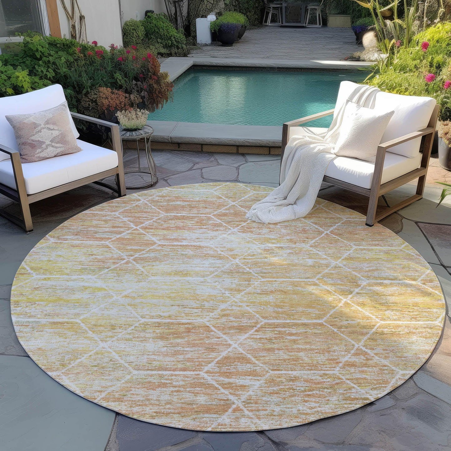 Addison Rugs Galyn Orange Washable Indoor-Outdoor Rug
