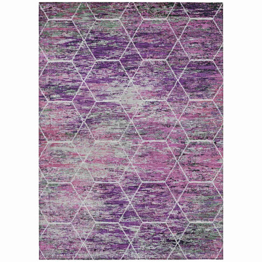 Addison Rugs Galyn Purple Washable Indoor-Outdoor Rug