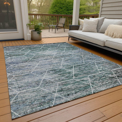 Addison Rugs Galyn Teal Washable Indoor-Outdoor Rug