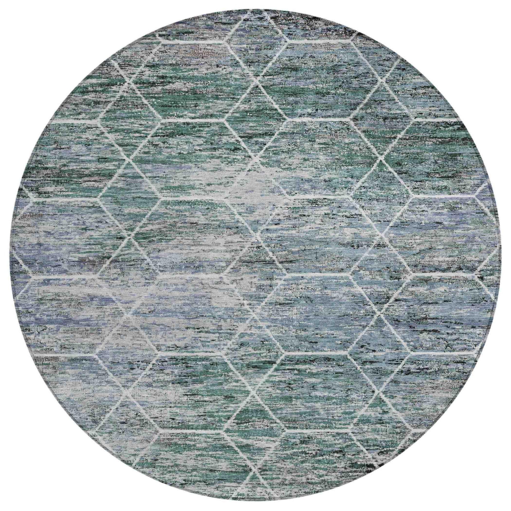 Addison Rugs Galyn Teal Washable Indoor-Outdoor Rug
