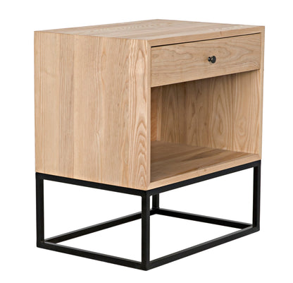 Garland Black Steel and Wood Rectangle Side Table-Side Tables-Noir-Sideboards and Things