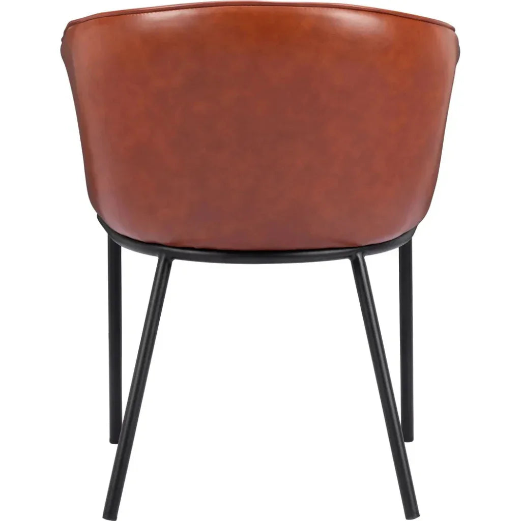 Garston Steel Brown Armless Dining Chair - LOOMLAN - Zuo Modern - Dining Chairs