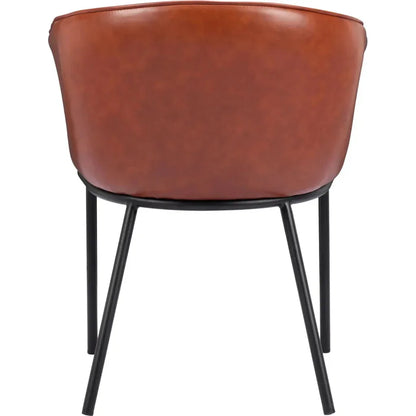 Garston Steel Brown Armless Dining Chair - LOOMLAN - Zuo Modern - Dining Chairs