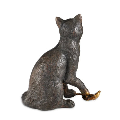 Gatto Bronze Gold Polished Sculpture