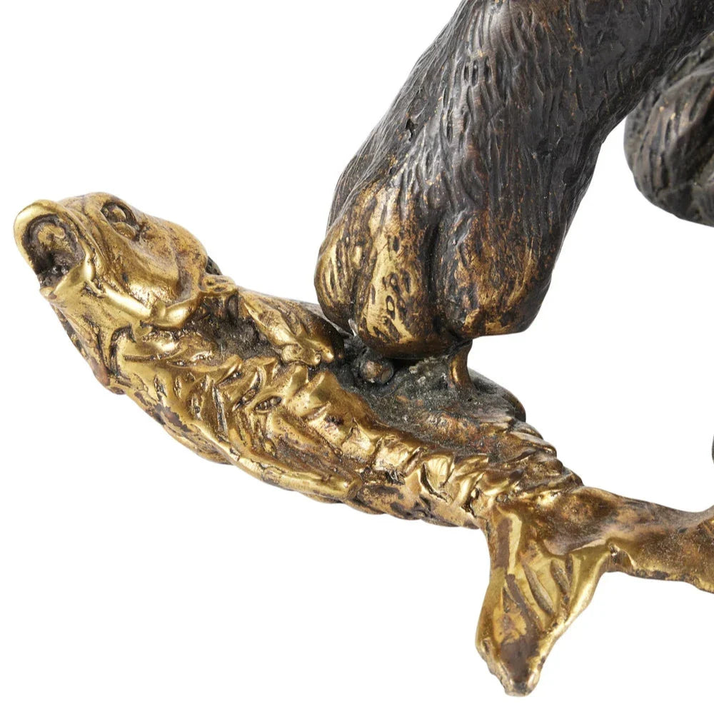 Gatto Bronze Gold Polished Sculpture